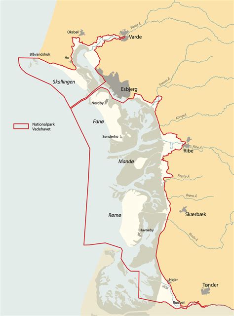 Map Of The Danish Wadden Sea National Park© Dwsnp 2012 Download