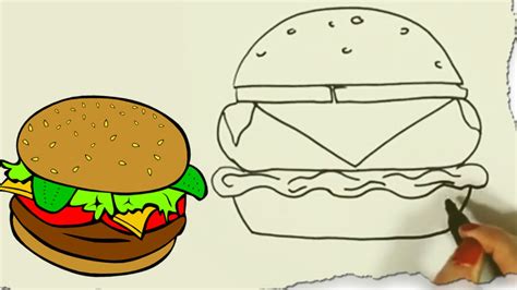 how to draw a hamburger by drawing tutorial