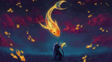 Sea Goldfish Fish Deep Sea Fantasy Art Koi Wallpaper And Background