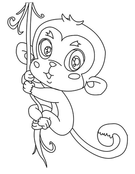 Print And Download Coloring Monkey Head With Monkey Coloring Pages