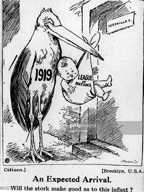 A Cartoon Depicting The Formation Of The League Of Nations After The