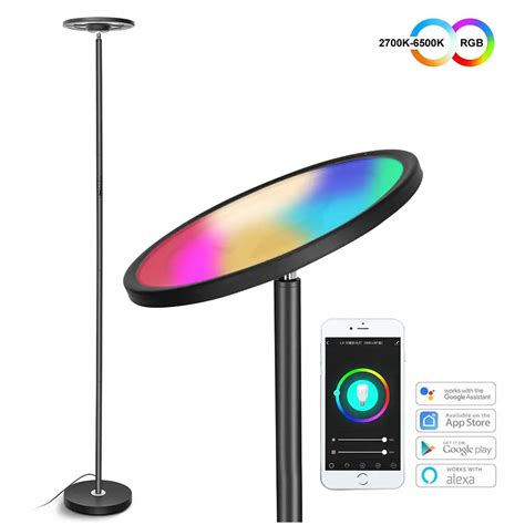 Modern Led Floor Lamp Smart Wifi Standing Pole Lamps Dimmable Led