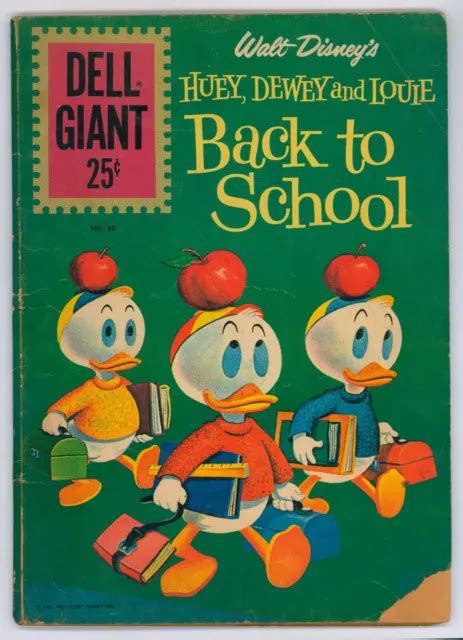 walt disney s huey dewey louie back to school 49 dell giant comic 1961 vg cond 9 95 picclick