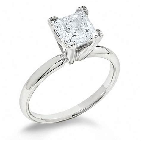 2 Ct Princess Cut Diamond Solitaire Engagement Ring In 14k White Gold