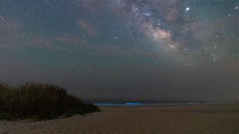 The Milky Way And Bioluminescent Plankton