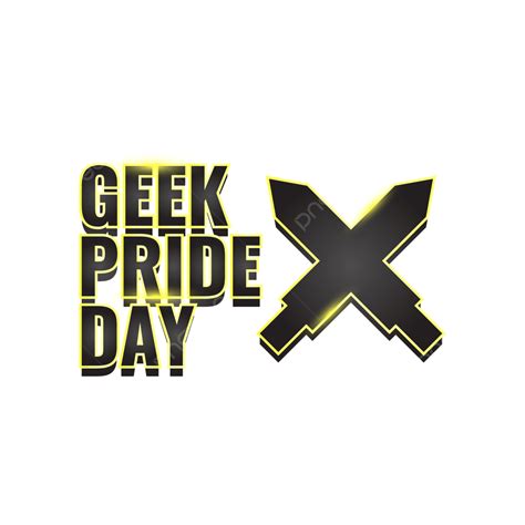 Geek Pride Day Design With Crossed Sword Geek Pride Concept Png And
