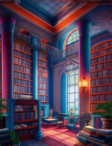 Premium Ai Image A Whimsical Library With Its Colorful Books And