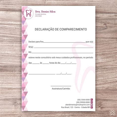 Declaração De Comparecimento Dentista