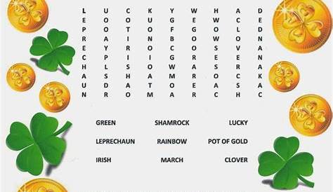 st patrick's day word search free printable