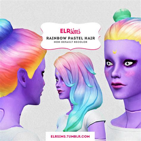 Rainbow Pastel Hair The Sims 4 Catalog
