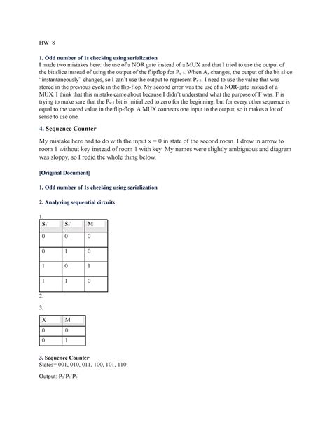 ECE 120 HW8 - HW8 - HW 8 Odd number of 1s checking using serialization