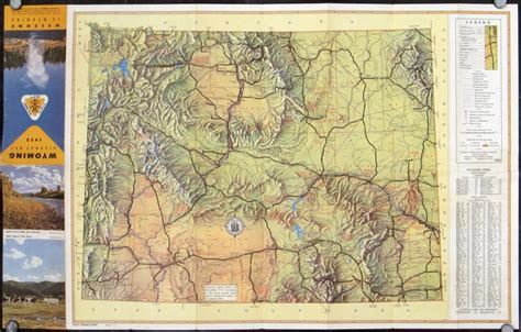Wyoming Highway Map 1952 Wyoming