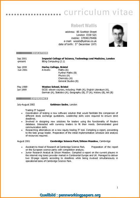 Ausgezeichnet English Cv Modelcv Resume Example Uk Example Resume
