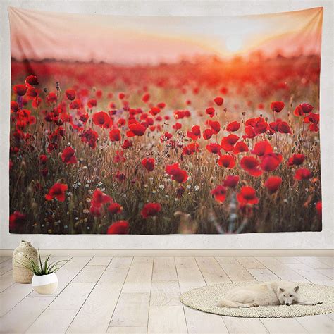 20 Best Ideas Blended Fabric Poppy Red Wall Hangings