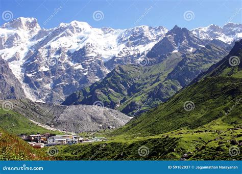 Snow Covered Peaks Of Garhwal Himalayas Uttarkhandindia Stock Image