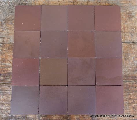 16 antique French ceramic tiles in aubergine | The Antique Floor Company