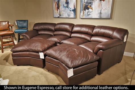 Curved Leather Conversation Sofa Baci Living Room