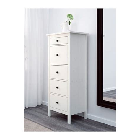 The malm dresser by the ikea brand, into a modern changing dresser. HEMNES Commode 5 tiroirs - teinté blanc - IKEA