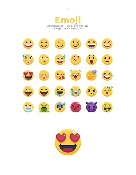 30 Emoji Icon Set Ai Eps Icon Set Icon Flat Design Icons