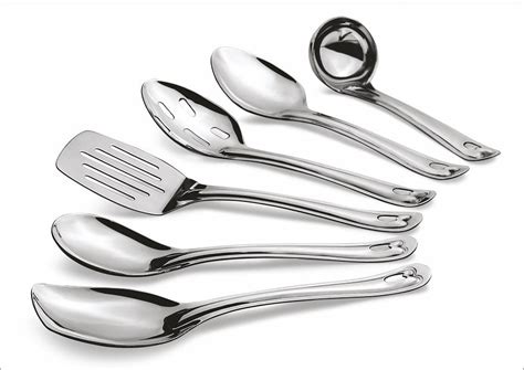 Complete 6 Piece 9 Stainless Steel Cooking And Serving Spoon Set