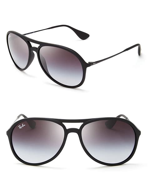 Ray Ban Double Bar Aviator Sunglasses In Black For Men Lyst