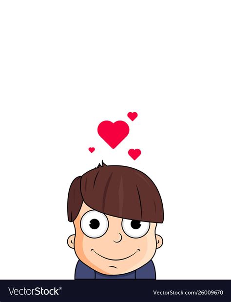 Cute Cartoon Boy With Love Emotions Royalty Free Vector