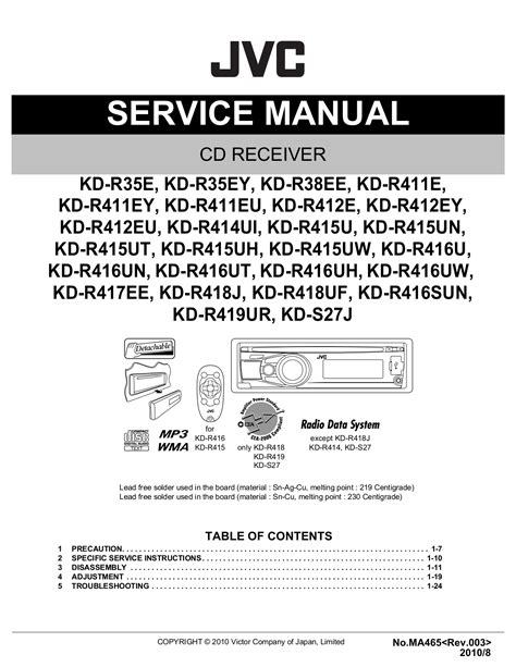 You can find the model number and total number of manuals listed below. Jvc Kd R640 Wiring Diagram
