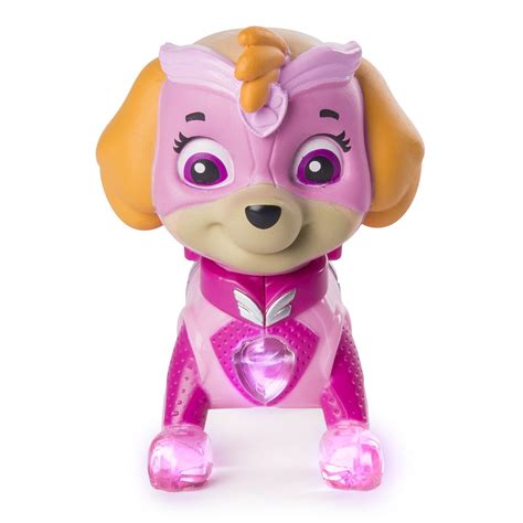 Paw Patrol Mighty Pups Skye Figure With Light Up Badge And Paws For