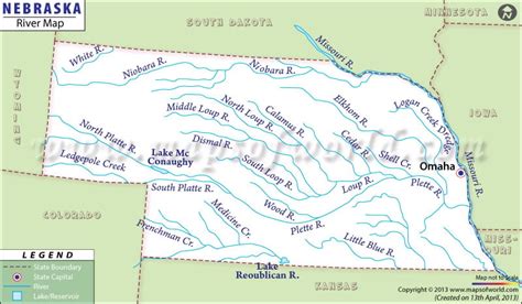 Rivers In Nebraska Nebraska Rivers Map