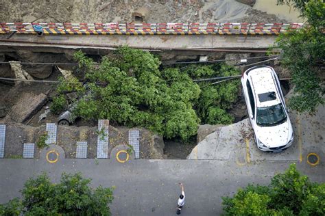 Tight Spot Parking Lot Collapses In China Nbc News