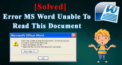 Solved How To Fix “word Was Unable To Read This Document It May Be