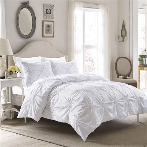 Elise Comforter Set White Machine Washable Includes 1 Comforter 2