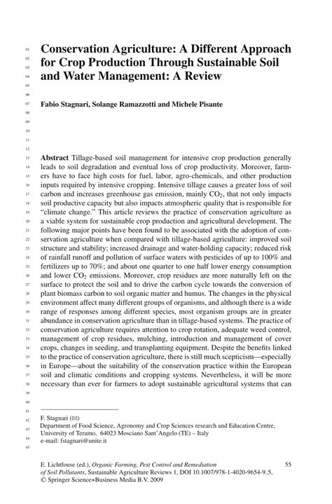 This paper provides an overview on the. (PDF) Conservation Agriculture: A Different Approach for ...