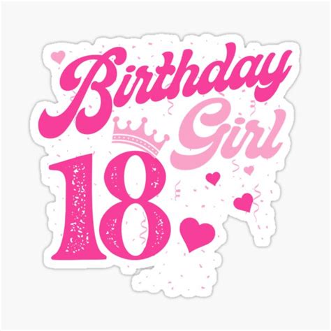 18th Birthday Girl Crown 18 Years Old Bday Sticker For Sale By