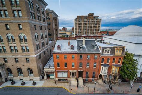 View Of Buildings Along Franklin Street In Mount Vernon Baltimore