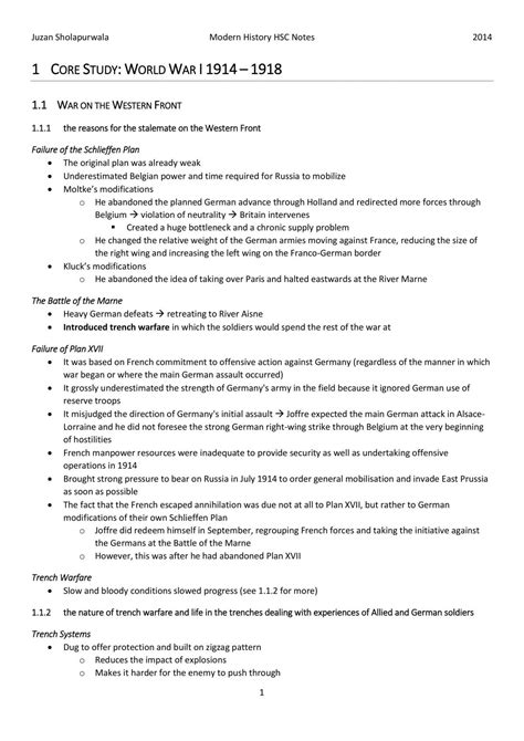 Modern History Complete Hsc Notes 50 Pages Modern History Year 12