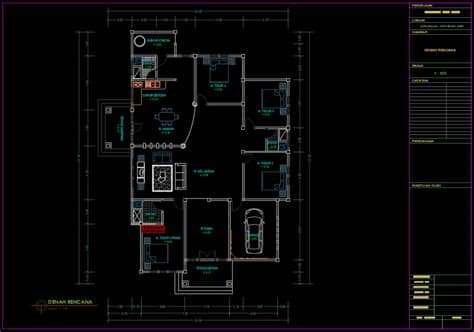 Download Gambar Rumah 1 Lantai Type 230 m2 DWG AutoCAD ...