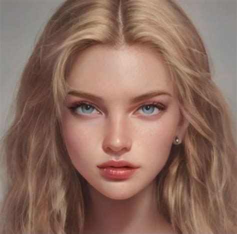 Digital Portrait Art Digital Art Girl Blonde Women Blonde Hair Blue