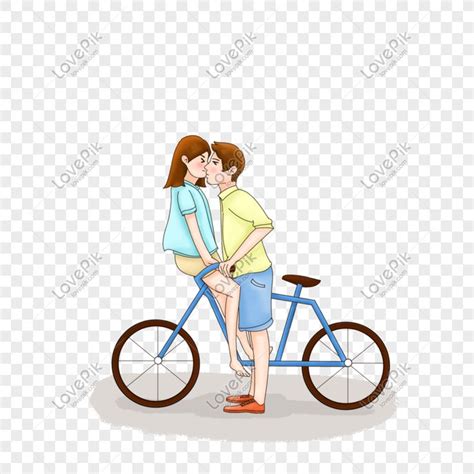 Cặp đôi đi Xe đạp Yêu Phim Hoạt Hình Minh Họa Kartun Gambar Kartun
