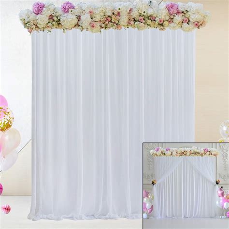 Buy White Backdrop Curtains For Parties Wedding White Tulle Backdrop