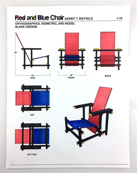 The Red And Blue Chair 14 Scale Model On Risd Portfolios