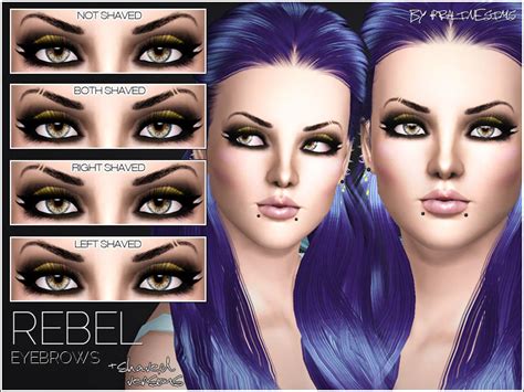The Sims Resource Rebel Eyebrows Shaved Versions