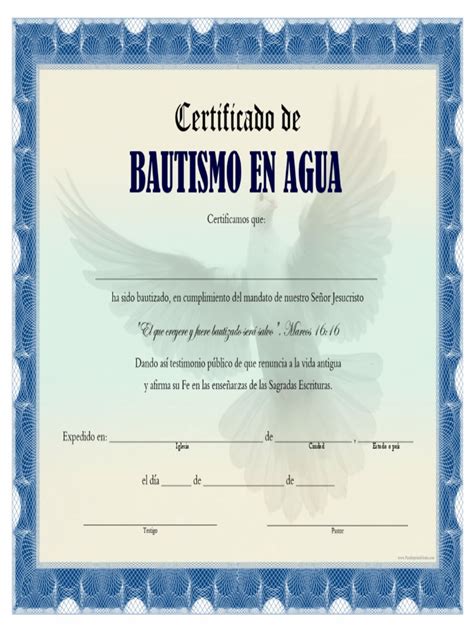 Certificado De Bautismo Pdf
