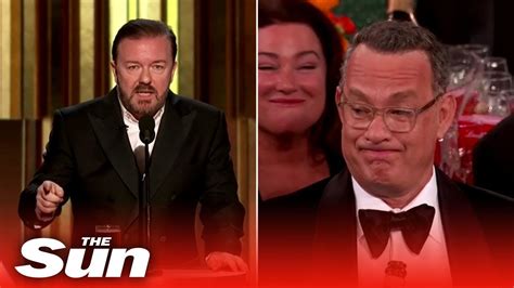 ricky gervais funniest jokes at golden globes youtube