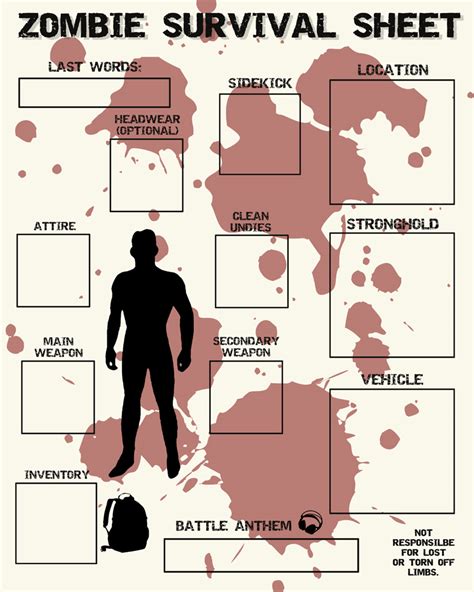 Zombie Survival Sheet Male By Marsuwai On Deviantart