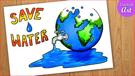 Save Environment And Human Poster In Earth Day Drawing Save Water Poster Drawing Earth