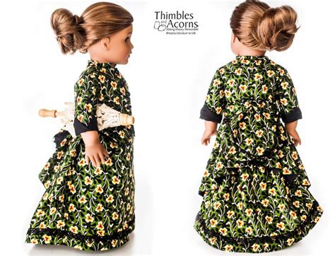 Thimbles And Acorns 1870s Bustle Dress Doll Clothes Pattern 18 Inch