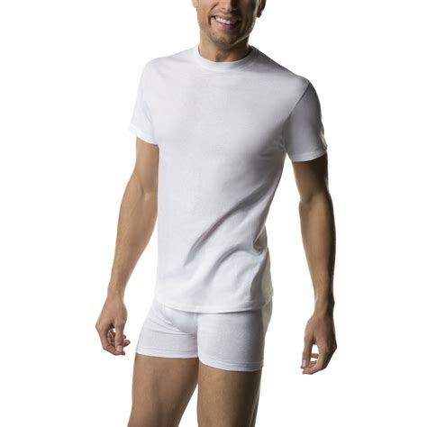 Hanes Hanes Mens White Crew T Shirt Undershirts 3 Pack Walmart