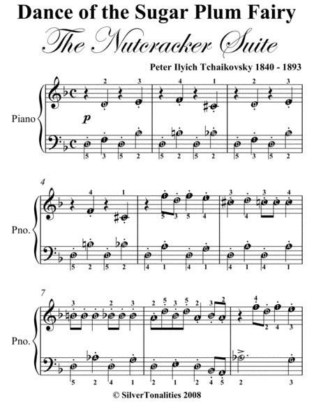 Dance Of The Sugar Plum Fairy Easy Piano Sheet Music Free Music Sheet