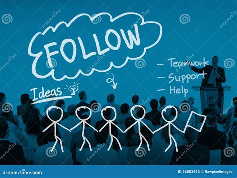Follow Following Teamwork Member Leader Concept Stock Image Image Of